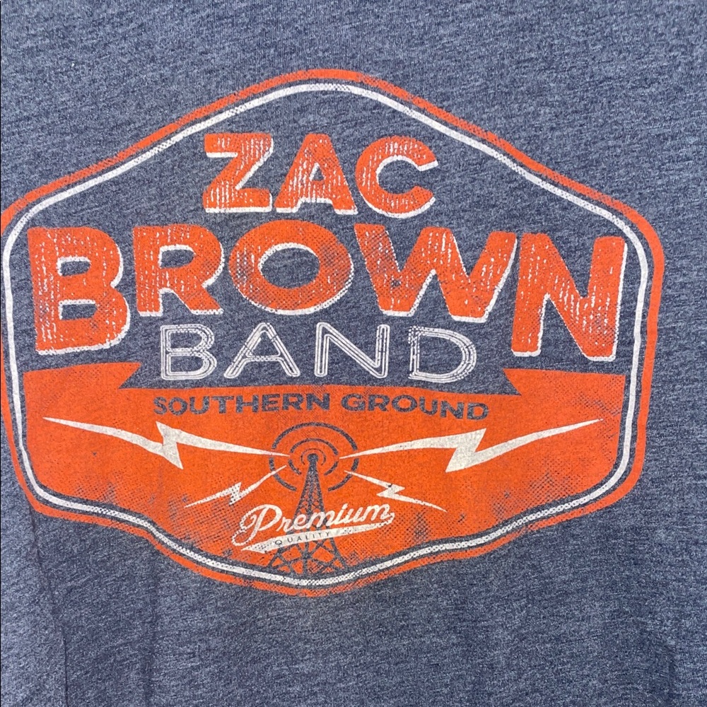 Zac Brown Band Navy T-Shirt - black out the Sun tour - Picture 3 of 4